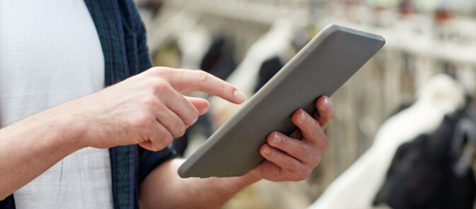 farmer on his tablet